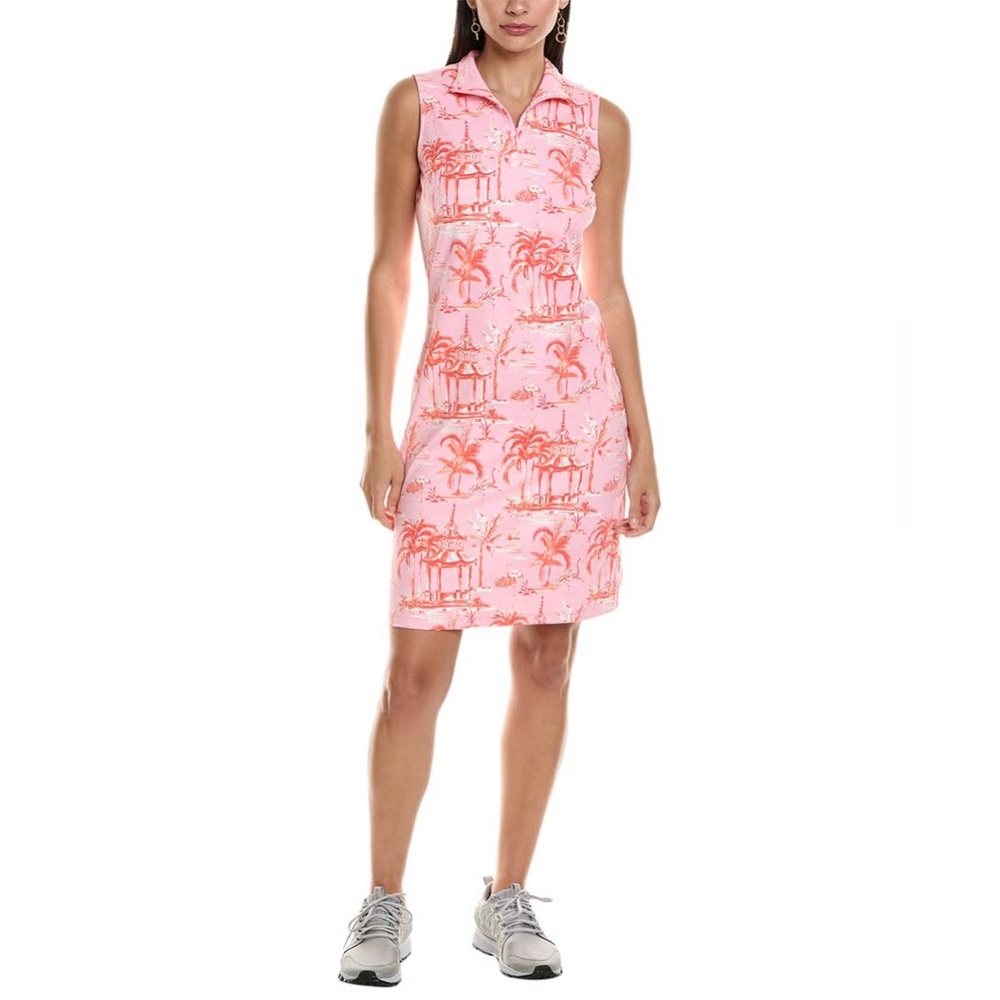 NWOT J. McLaughlin Dolly Catalina Dress Pink Flamingo Palm Trees, Size Medium M - Picture 11 of 11